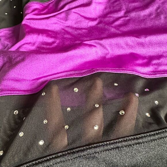 Weissman Dance Costume Long Sleeve Purple Black Womens Size Adult Medium - Picture 6 of 7